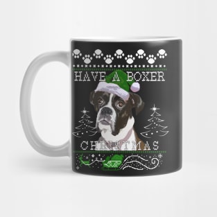 Flashy Brindle Boxer Dog Christmas Sweater Mug